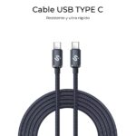 Subblim Cavo Optimus USB-C - 60W - Nylon intrecciato - 480Mbps - 1 metro - Colore nero - immagine 4