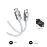 Cavo Subblim Optimus USB-C - 60 W - Nylon intrecciato - 480 Mbps - 1 metro - Colore bianco - immagine 3