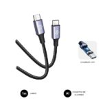 Cavo Subblim Plus USB-C - 100 W - Nylon intrecciato - 480 Mbps - Chip E-Marker - 1 metro - Colore nero - immagine 4