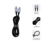 Subblim Cable Plus USB-C - 100W - Nylon intrecciato - 480Mbps - Chip E-Marker - 2 metri - Colore nero - immagine 2