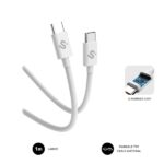 Cavo Subblim Plus USB-C - 100 W - Nylon intrecciato - 480 Mbps - Chip E-Marker - 1 metro - Colore bianco - immagine 4