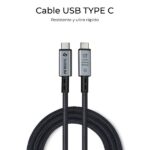 Cavo Subblim High USB-C - 240 W - Nylon intrecciato - 40 Gbps - Chip E-Marker - 1,5 metri - Colore nero - immagine 4