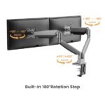 Supporto da tavolo Ewent con doppio braccio articolato per monitor fino a 35" - Girevole e inclinabile - Gestione dei cavi - Peso massimo di 15 kg per monitor - VESA 100x100 - 134x625x663 mm - Colore argento - immagine 5