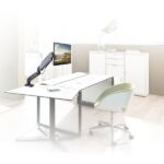 Ewent Supporto da tavolo con braccio articolato per monitor fino a 34" - Molla a gas - Girevole e inclinabile - Gestione dei cavi - Peso massimo 9 kg - VESA 100x100 - 1x USB-A 3.1 Gen1 - Ingresso jack e microfono - 117x610x370 mm - Colore nero - immagine 5