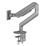 Ewent Supporto da tavolo con braccio articolato per monitor fino a 49" - Girevole e inclinabile - Gestione dei cavi - Peso massimo 20 kg - VESA 100x100 - Morsetto per spessore massimo di 80 mm - 134x625x663 mm - Colore grigio spaziale - immagine 2