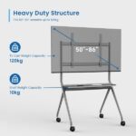 Ewent Supporto da pavimento per TV fino a 86" - Vassoio ausiliario - Altezza regolabile - Gestione dei cavi - VESA massimo 800x600 - Peso massimo 120 kg - Ruote per lo spostamento - 1067x801x1725 mm - Colore nero - immagine 4