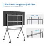 Ewent Supporto da pavimento per TV fino a 86" - Vassoio ausiliario - Altezza regolabile - Gestione dei cavi - VESA massimo 800x600 - Peso massimo 120 kg - Ruote per lo spostamento - 1067x801x1725 mm - Colore nero - immagine 5