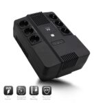 Ewent SAI Interattivo 700VA/390W - 6x Schuko - Presa di terra - Funzione AVR - Notifica sonora e LED - Protezione elettrica - Batteria da 12V / 7Ah sostituibile - Permette il montaggio a parete - Colore nero - immagine 2