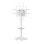 Ewent Supporto da pavimento per TV fino a 86" - Vassoio ausiliario - Altezza regolabile - Gestione dei cavi - VESA massimo 600x400 - Peso massimo 50 kg - Ruote per lo spostamento - 500x500x1340 mm - Colore bianco - immagine 5
