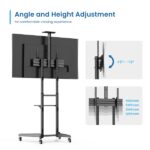 Ewent Supporto da pavimento per TV fino a 70" - Vassoio ausiliario - Altezza regolabile - Gestione dei cavi - VESA massimo 600x400 - Peso massimo 50 kg - Ruote con blocco - 871x678x1966 mm - Colore nero - immagine 4