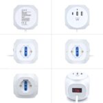 Ewent Ciabatta con 6 prese da tavolo a forma di cubo - 3 prese L/F (Schuko) - 2x USB-A - 1x USB-C - Spina italiana piatta ad angolo - Interruttore On/Off - Cavo da 1,5 m - Colore bianco - immagine 3
