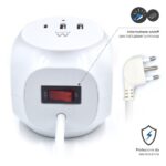 Ewent Ciabatta con 6 prese da tavolo a forma di cubo - 3 prese L/F (Schuko) - 2x USB-A - 1x USB-C - Spina italiana piatta ad angolo - Interruttore On/Off - Cavo da 1,5 m - Colore bianco - immagine 4