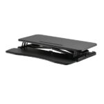 Supporto elevatore per monitor Ewent - Ampia superficie di 80x40 cm - Altezza regolabile - Molla a gas - Vassoio per tastiera - Peso massimo 15 kg - Portatile - 800x615x110 mm - Colore nero - immagine 2