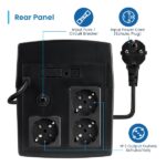Ewent UPS interattivo 1300VA/720W - 3x Schuko - Cavo di alimentazione - Funzione AVR - Notifica acustica e LED - Protezione elettrica - Batteria sostituibile da 12V / 7Ah - Colore nero - immagine 3
