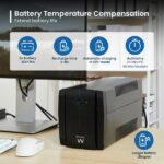 Ewent UPS interattivo 1300VA/720W - 3x Schuko - Cavo di alimentazione - Funzione AVR - Notifica acustica e LED - Protezione elettrica - Batteria sostituibile da 12V / 7Ah - Colore nero - immagine 5