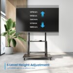 Ewent Supporto da pavimento per TV fino a 100" - Vassoio ausiliario - Altezza regolabile - VESA massimo 800x600 - Peso massimo 150 kg - Ruote per lo spostamento - 1050x570x1785 mm - Colore nero - immagine 5