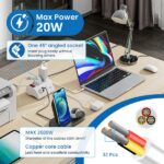 Ewent Ciabatta con 6 prese da tavolo - 2 prese L + 1 presa L/F (Schuko) - 2x USB-A - 1x USB-C - Spina italiana piatta ad angolo - Interruttore On/Off - Cavo da 1,5 m - Colore bianco - immagine 3