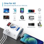 Ewent Ciabatta con 6 prese da tavolo - 2 prese L + 1 presa L/F (Schuko) - 2x USB-A - 1x USB-C - Spina italiana piatta ad angolo - Interruttore On/Off - Cavo da 1,5 m - Colore bianco - immagine 5