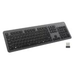 Tastiera wireless Ewent - Batteria ricaricabile al litio da 300 mAh - Disposizione QWERTY PT portoghese - Retroilluminazione - Tasti a basso profilo e silenziosi - Colore nero/grigio - immagine 2
