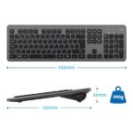Tastiera wireless Ewent - Batteria ricaricabile al litio da 300 mAh - Disposizione QWERTY PT portoghese - Retroilluminazione - Tasti a basso profilo e silenziosi - Colore nero/grigio - immagine 3