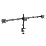 Ewent Supporto da tavolo per tre monitor fino a 27" - Girevole e inclinabile - Gestione dei cavi - Peso massimo di 7 kg per monitor - VESA 100x100 - 1430x548x148 mm - Colore nero - immagine 2