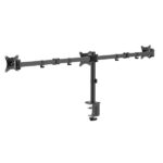 Ewent Supporto da tavolo per tre monitor fino a 27" - Girevole e inclinabile - Gestione dei cavi - Peso massimo di 7 kg per monitor - VESA 100x100 - 1430x548x148 mm - Colore nero - immagine 3