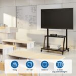 Ewent Supporto da pavimento per TV fino a 120" - Vassoio ausiliario - Altezza regolabile - VESA massimo 1000x600 - Peso massimo 120 kg - Ruote con blocco - 1140x735x1840 mm - Colore nero - immagine 3