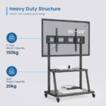 Ewent Supporto da pavimento per TV fino a 120" - Vassoio ausiliario - Altezza regolabile - VESA massimo 1000x600 - Peso massimo 120 kg - Ruote con blocco - 1140x735x1840 mm - Colore nero - immagine 4