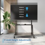 Ewent Supporto da pavimento per TV fino a 120" - Vassoio ausiliario - Altezza regolabile - VESA massimo 1000x600 - Peso massimo 120 kg - Ruote con blocco - 1140x735x1840 mm - Colore nero - immagine 5