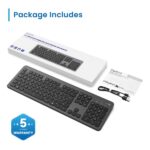 Tastiera wireless Ewent - Batteria ricaricabile al litio da 300 mAh - Disposizione italiana QWERTY IT - Retroilluminazione - Tasti a basso profilo e silenziosi - Colore nero/grigio - immagine 2
