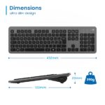 Tastiera wireless Ewent - Batteria ricaricabile al litio da 300 mAh - Disposizione italiana QWERTY IT - Retroilluminazione - Tasti a basso profilo e silenziosi - Colore nero/grigio - immagine 3