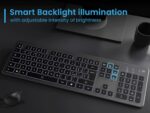 Tastiera wireless Ewent - Batteria ricaricabile al litio da 300 mAh - Disposizione slovena QWERTZ SI - Retroilluminazione - Tasti a basso profilo e silenziosi - Colore nero/grigio - immagine 2