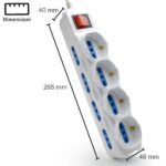 Ewent Ciabatta con 12 prese - 8 prese L + 4 prese L/F (Schuko) - Interruttore di accensione - Protezione bambini - Spina italiana piatta ad angolo - Cavo da 3 m - Colore bianco - immagine 5