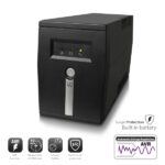 Ewent UPS interattivo 600VA/360W - 1x Schuko - 1x ICE C13 - Funzione AVR - Notifica sonora e LED - Protezione elettrica - Batteria sostituibile da 12V / 7Ah - Colore nero - immagine 2