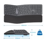Tastiera wireless Ewent - Ergonomica - Batteria ricaricabile al litio da 300 mAh - Disposizione QWERTY PT portoghese - Tasti a basso profilo e silenziosi - Colore nero - immagine 2