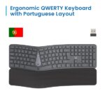 Tastiera wireless Ewent - Ergonomica - Batteria ricaricabile al litio da 300 mAh - Disposizione QWERTY PT portoghese - Tasti a basso profilo e silenziosi - Colore nero - immagine 3