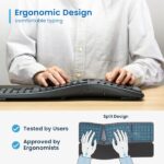 Tastiera wireless Ewent - Ergonomica - Batteria ricaricabile al litio da 300 mAh - Disposizione QWERTY PT portoghese - Tasti a basso profilo e silenziosi - Colore nero - immagine 4