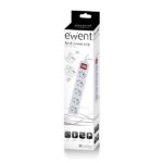 Ewent Ciabatta con 5 prese Schuko 16A - Protezione bambini - Interruttore On/Off - Cavo da 1,5 m - Spina Schuko piatta ad angolo - Interruttore On/Off - Colore bianco - immagine 4