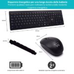 Ewent Pack Tastiera + Mouse wireless - Ricevitore USB-A 2,4 Hz - 1000 dpi - Disposizione italiana QWERTY IT - Batterie AA/AAA incluse - Tasti concavi - Colore nero - immagine 3