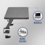 Ewent Supporto elevatore per monitor fino a 34" - Fissaggio con morsetto - Spessore massimo del piano 33 mm - Peso massimo 20 kg - 650 x 260 x 130 mm - Colore nero - immagine 5