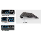 Tastiera Ewent con cavo USB - Disposizione inglese QWERTY US - Retroilluminazione - Tasti a basso profilo e silenziosi - Cavo da 1,5 m - Colore nero - immagine 3
