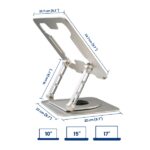 Supporto da tavolo per laptop Ewent - Alluminio - Rotazione 360° - Regolabile - Base antiscivolo - Regolabile - Pieghevole - Colore argento/grigio - immagine 2