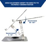 Supporto da tavolo per laptop Ewent - Alluminio - Rotazione 360° - Regolabile - Base antiscivolo - Regolabile - Pieghevole - Colore argento/grigio - immagine 4
