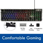 Tastiera da gioco a membrana Ewent - Illuminazione RGB - Disposizione QWERTY PT portoghese - Cavo da 1,5 m - 12 tasti multimediali - Colore nero - immagine 3