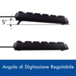 Tastiera Ewent con cavo USB - Disposizione italiana QWERTY IT - Cavo da 1,35 m - Tasti a basso profilo e silenziosi - Colore nero - immagine 5