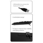Tastiera Ewent con cavo USB - Disposizione portoghese QWERTY PT - Plastica ABS - Tasti silenziosi - Cavo da 1,2 m - Colore nero - immagine 3