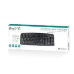 Tastiera Ewent con cavo USB - Disposizione portoghese QWERTY PT - Plastica ABS - Tasti silenziosi - Cavo da 1,2 m - Colore nero - immagine 4