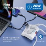 Ewent Ciabatta da tavolo a 5 prese - 2x Schuko 16A - 2x USB-A - 1x USB-C - Interruttore On/Off - Cavo da 1,5 m - Colore bianco - immagine 3
