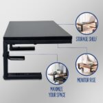Supporto elevatore per monitor Ewent - Fissaggio con morsetto - Spessore massimo del piano 50,8 mm - Peso massimo 20 kg - Colore nero - immagine 5