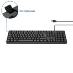 Tastiera Ewent con cavo USB - Profilo sottile - Disposizione italiana QWERTY IT - Plastica ABS - Cavo da 1,35 m - Colore nero - immagine 3